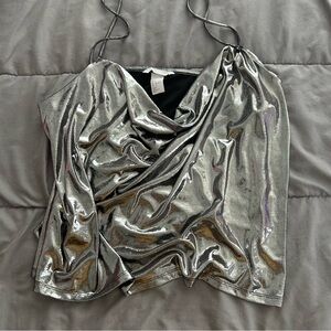 Silver Metallic Women's Top